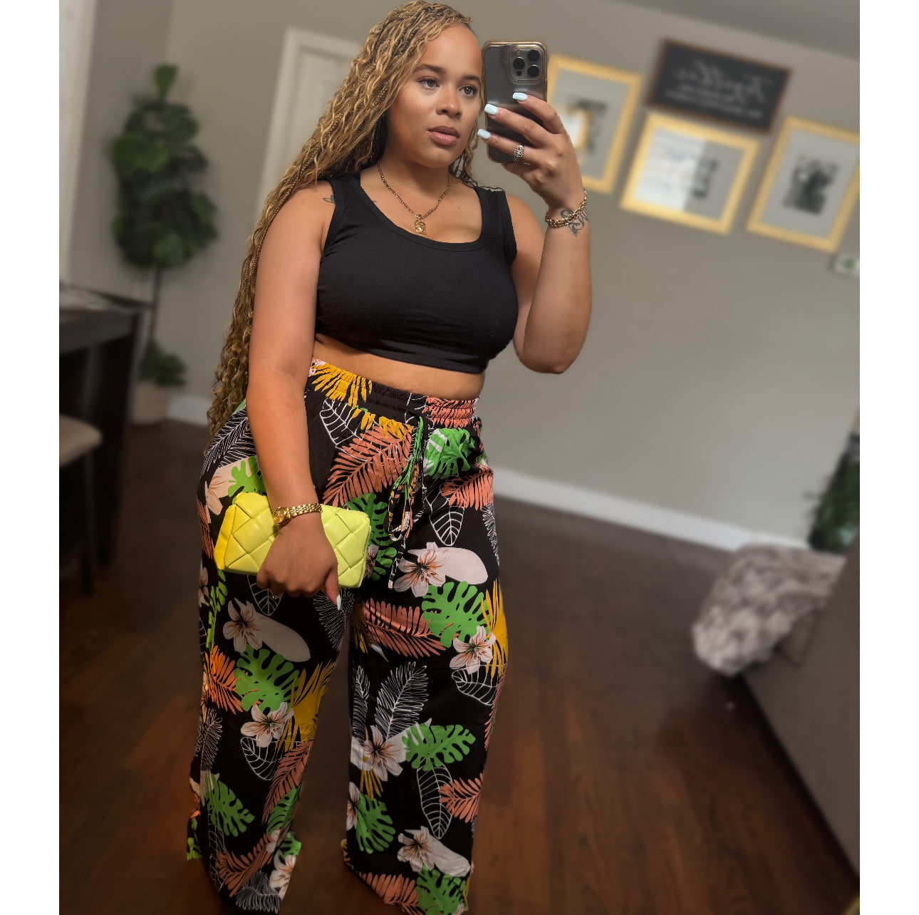 Tropical Palms Palazzo Pants